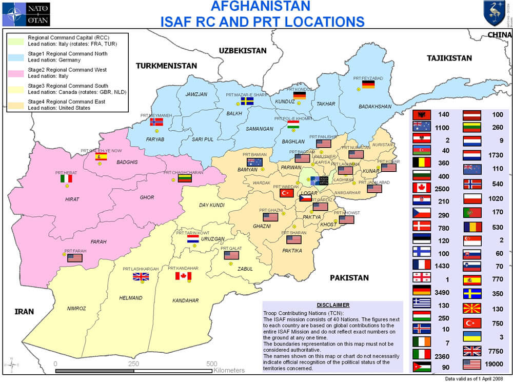 Afghanistan Map Nato