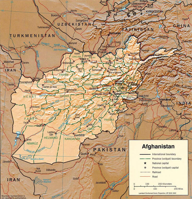 Afghanistan Provinces Map