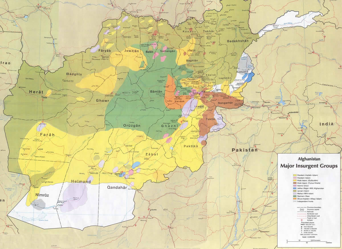 Afghanistan Map Resistance Groups