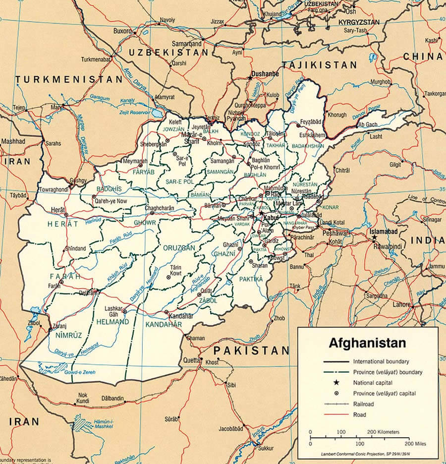 afghanistan political map