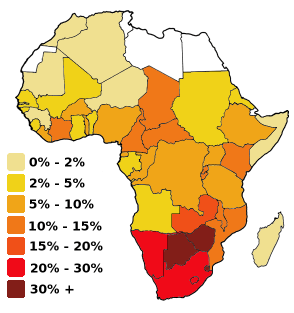 Africa hiv aids map 2004