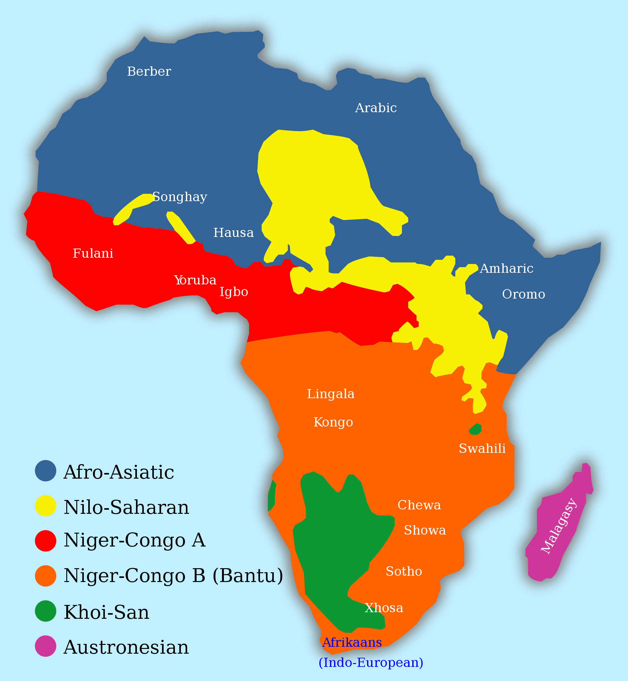 Africa languages map