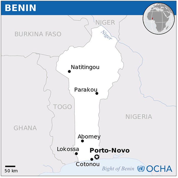 Benin Location Map