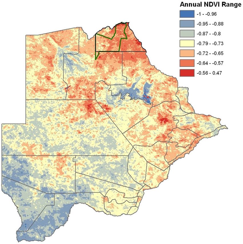 Botswana population map