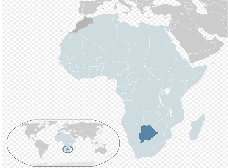 where is botswana on the world map