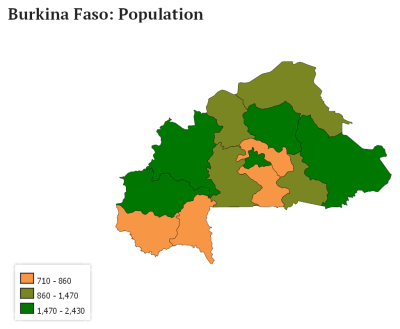 Burkina Faso population map