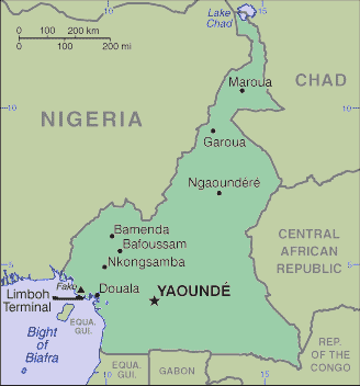Cameroon map Yaounde