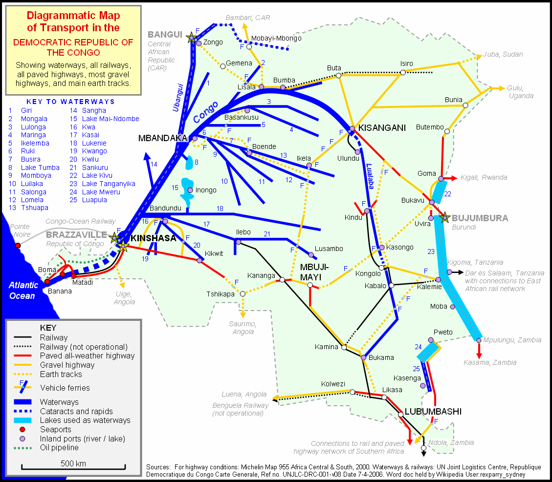 Congo transport map