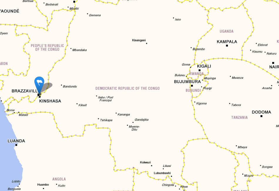Map of Democratic Republic of Congo