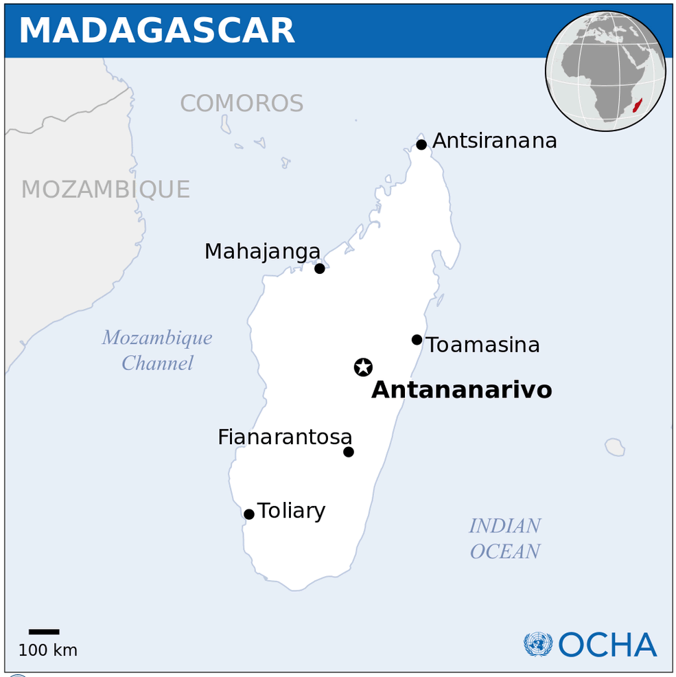 Madagascar Location Map