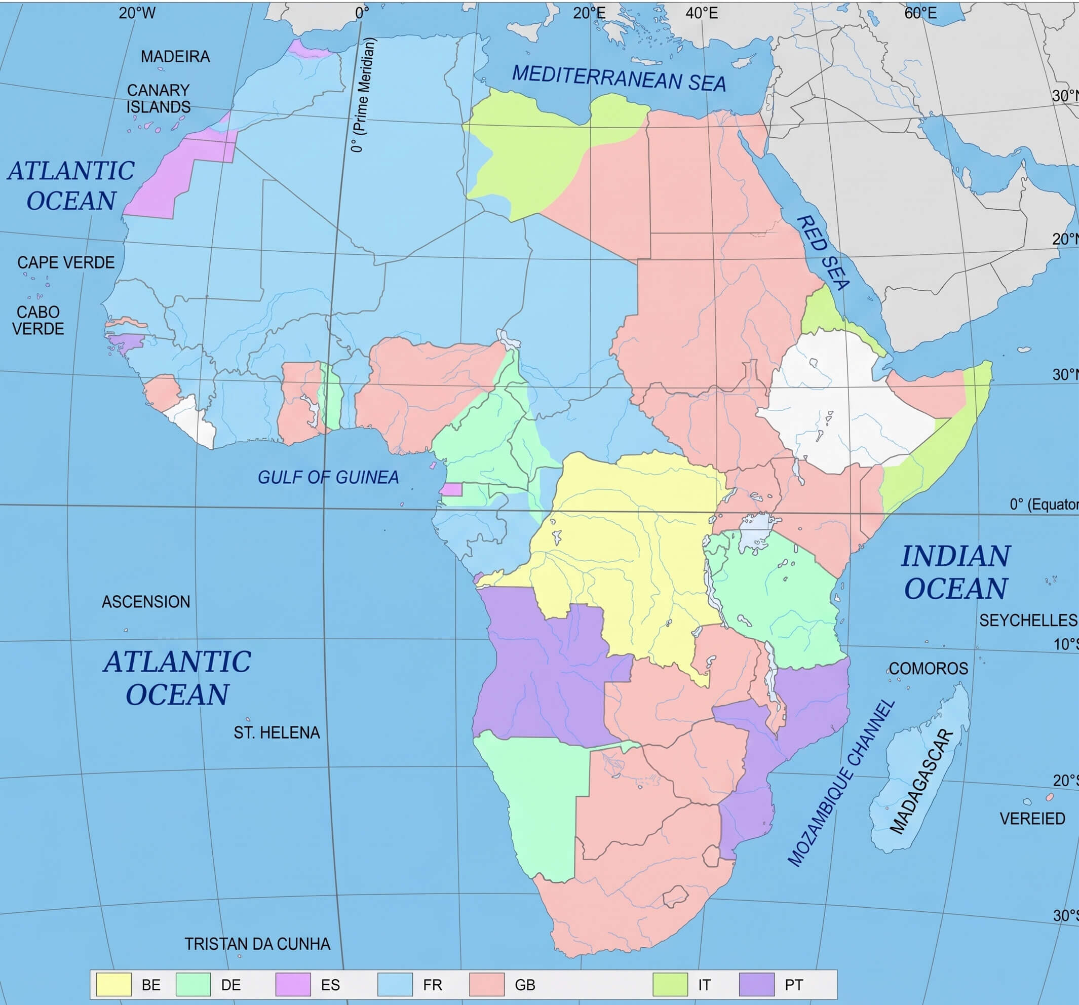Colonial Africa map 1913