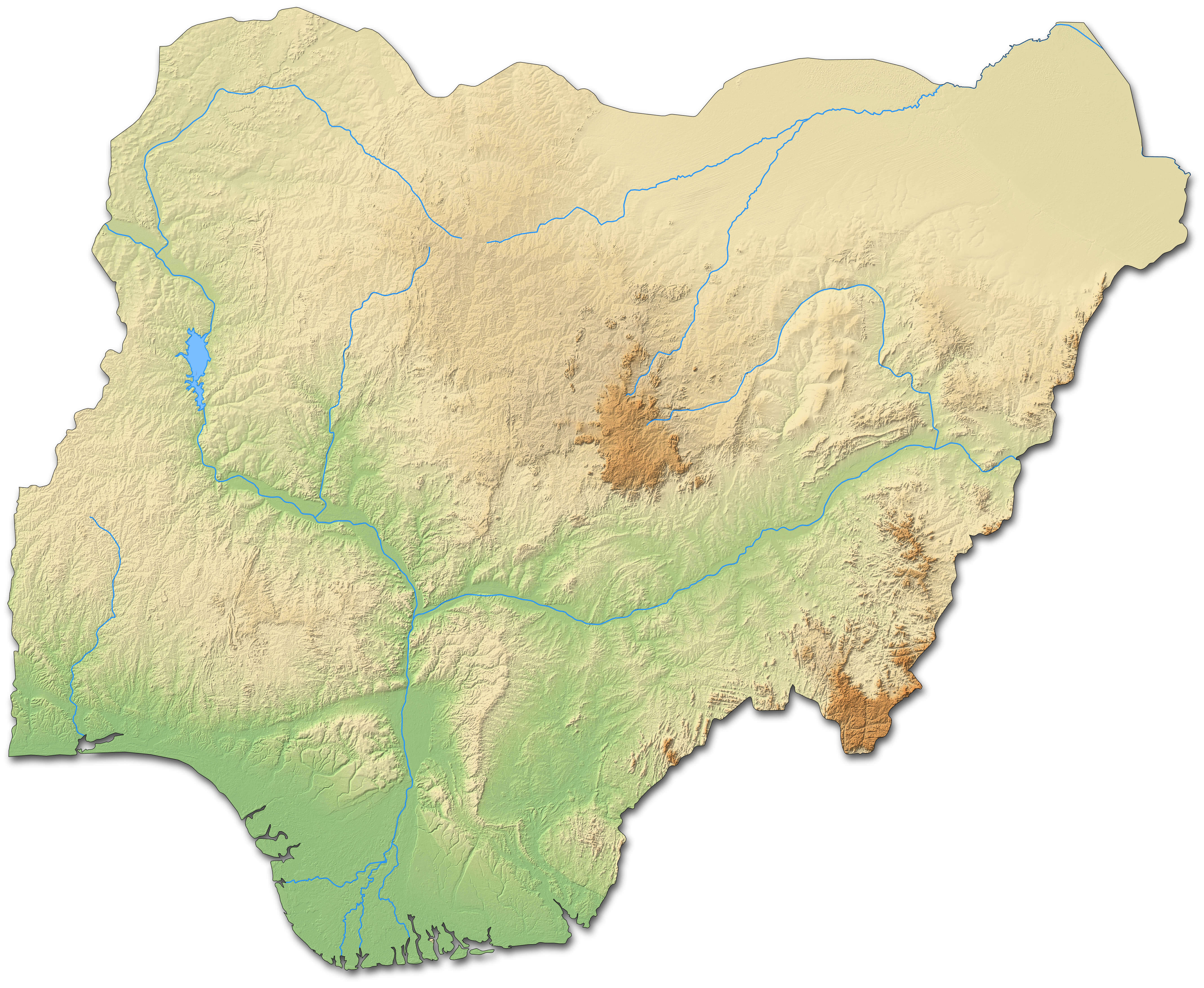Nigeria country physical map
