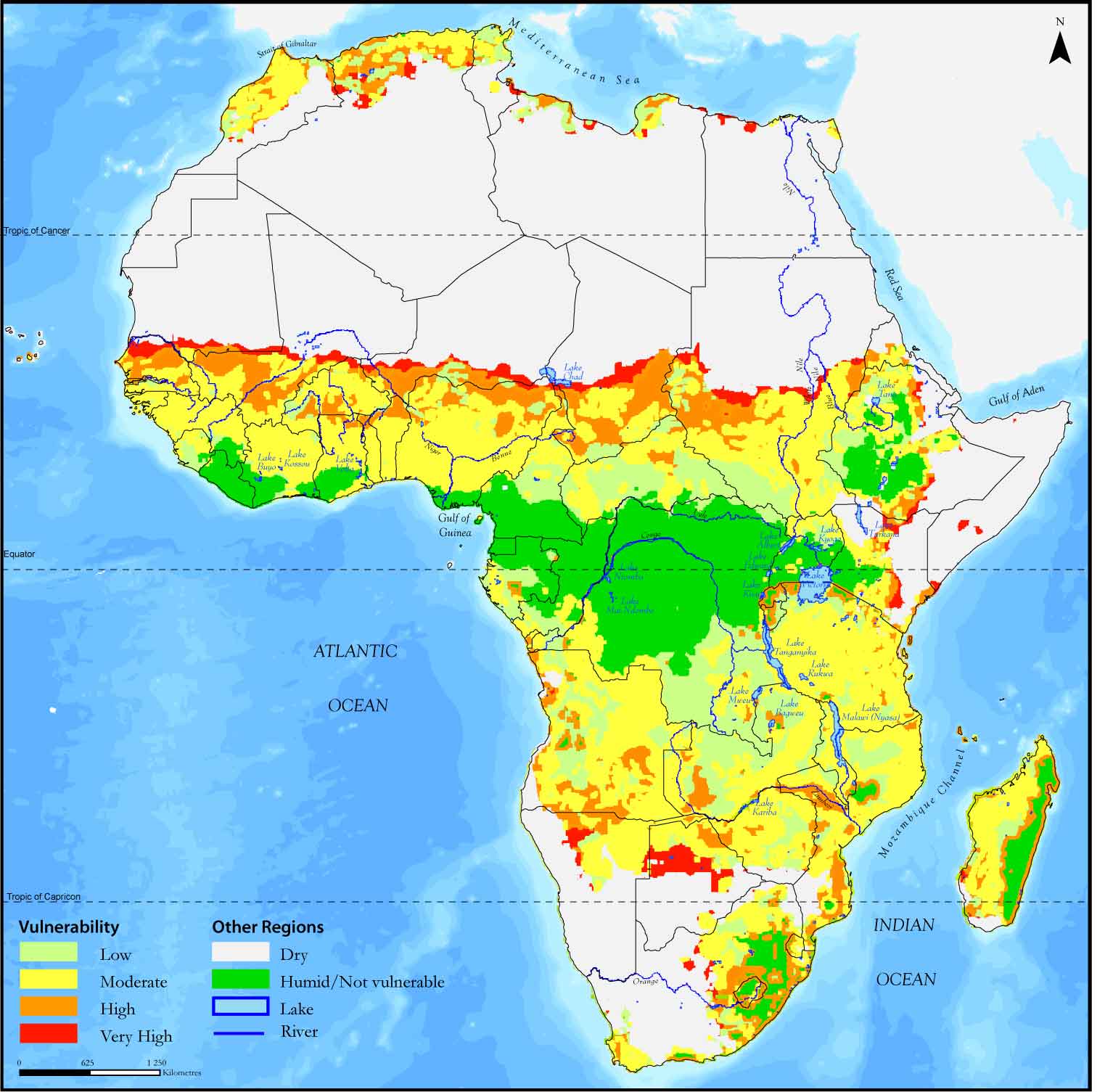Africa and Sahara Desert map