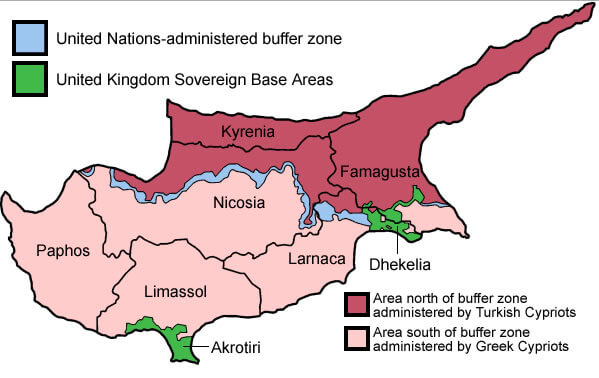 map of Akrotiri and Dhekelia