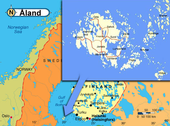 map of Aland Islands