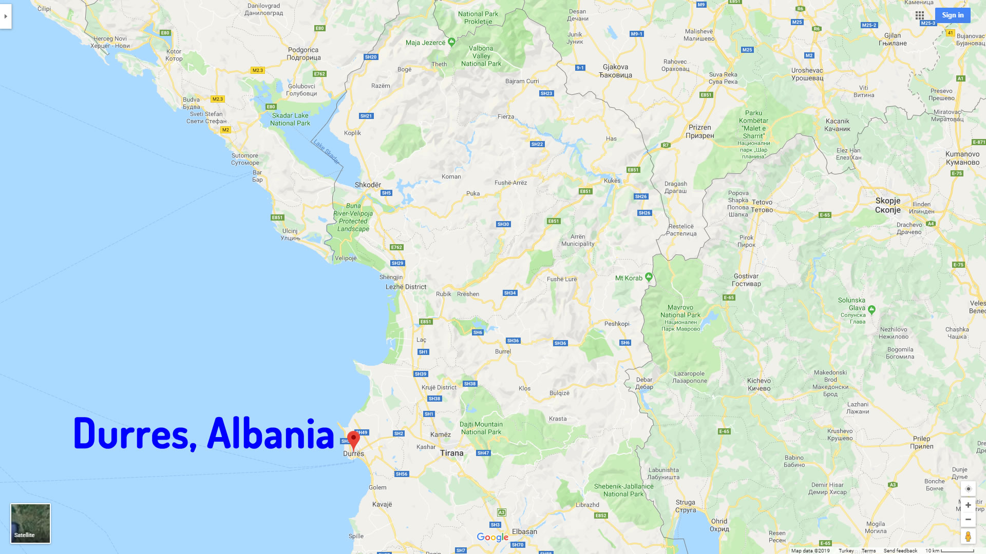 durres map Albania