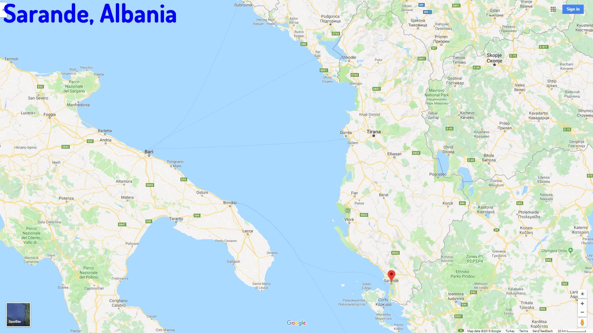 Sarande map Albania