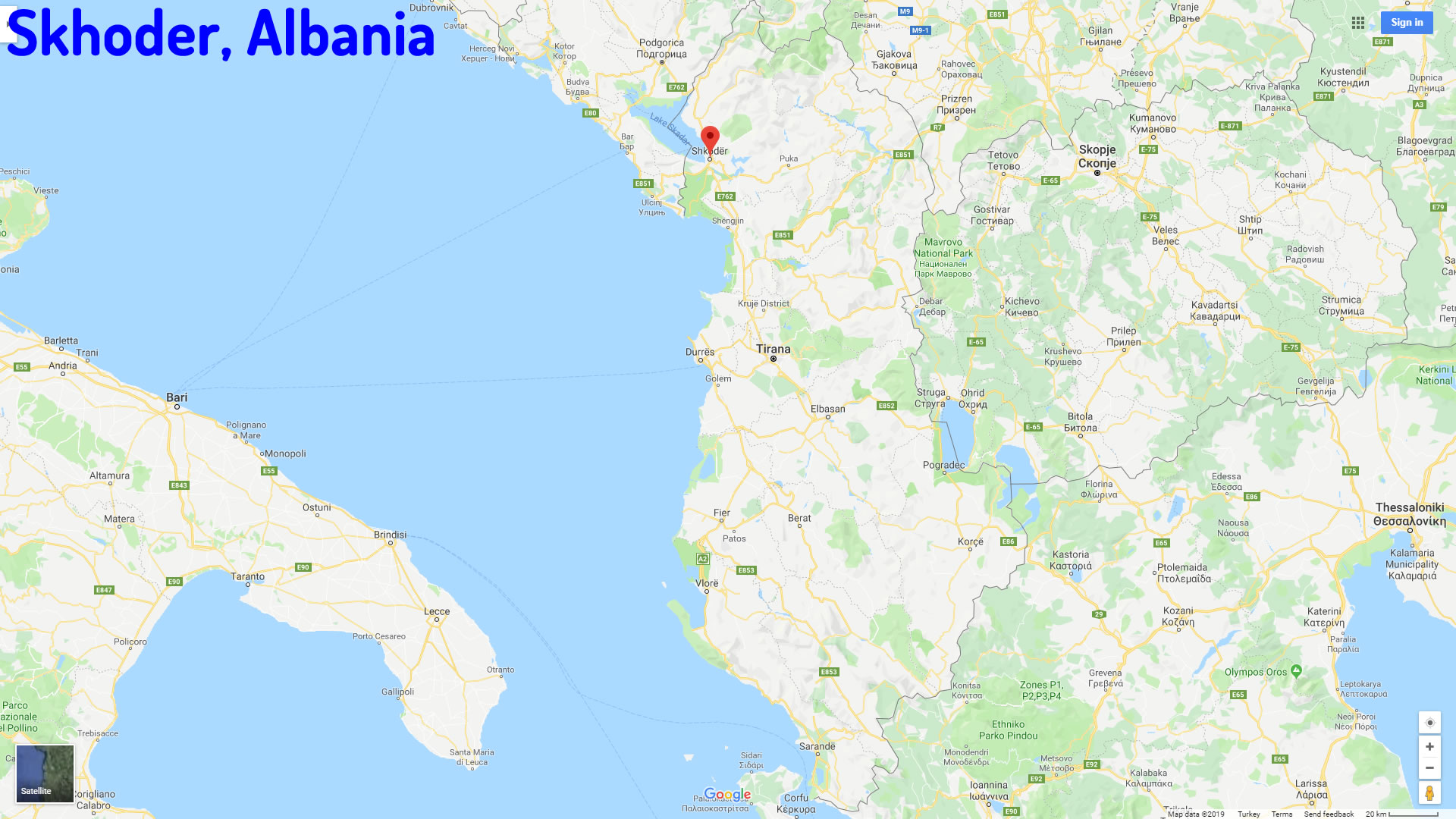Skhoder map Albania