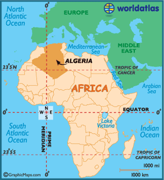 Algeria map africa