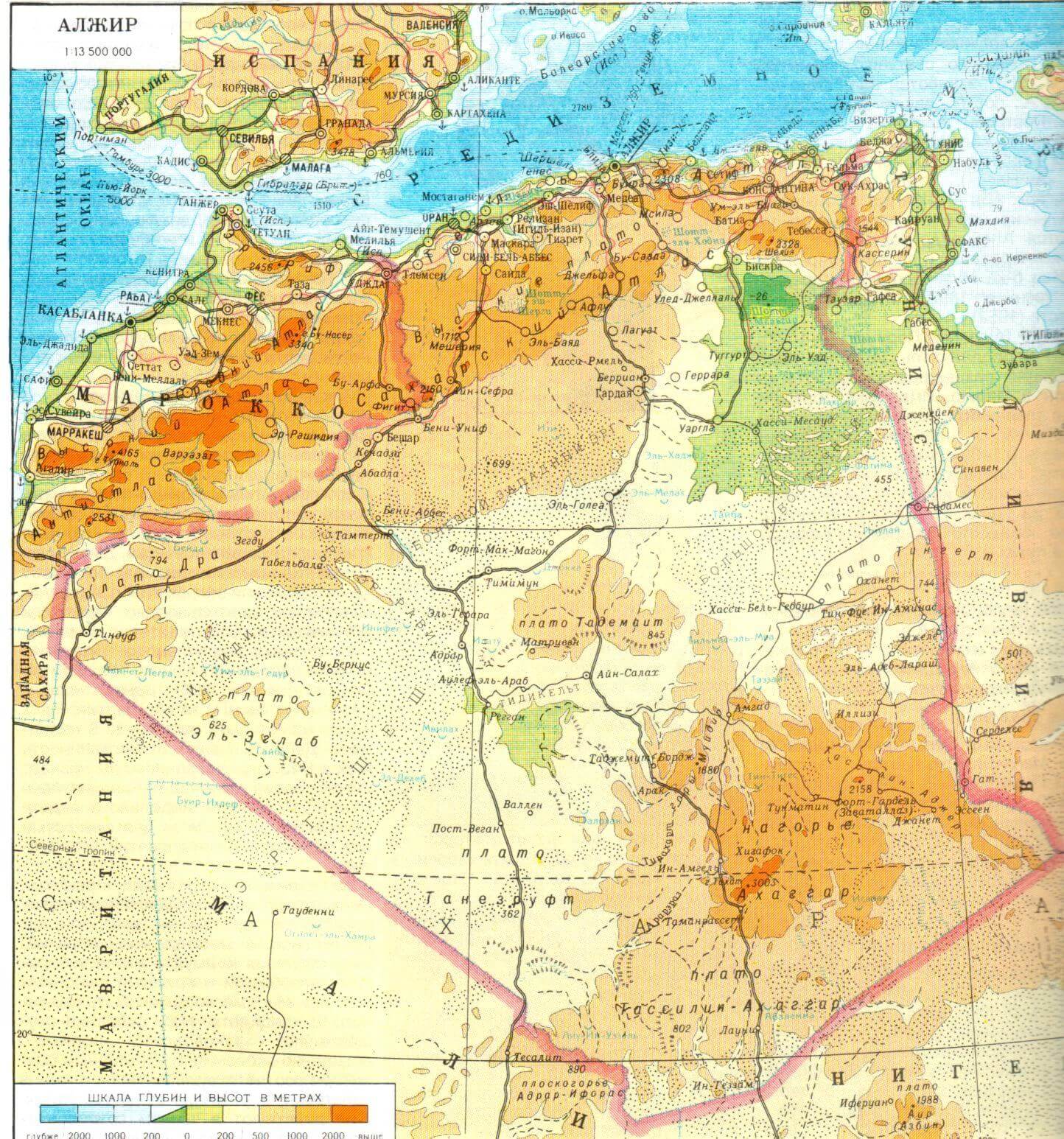 Algeria Physical Map