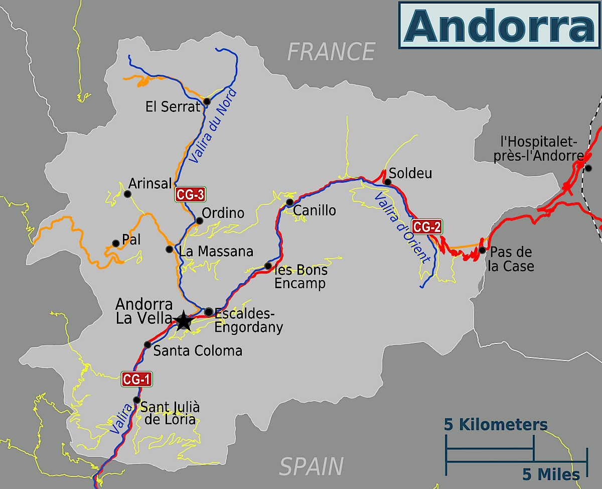 Andorra cities Map