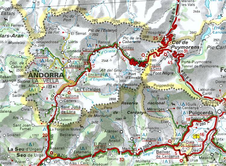 Andorra cities road map