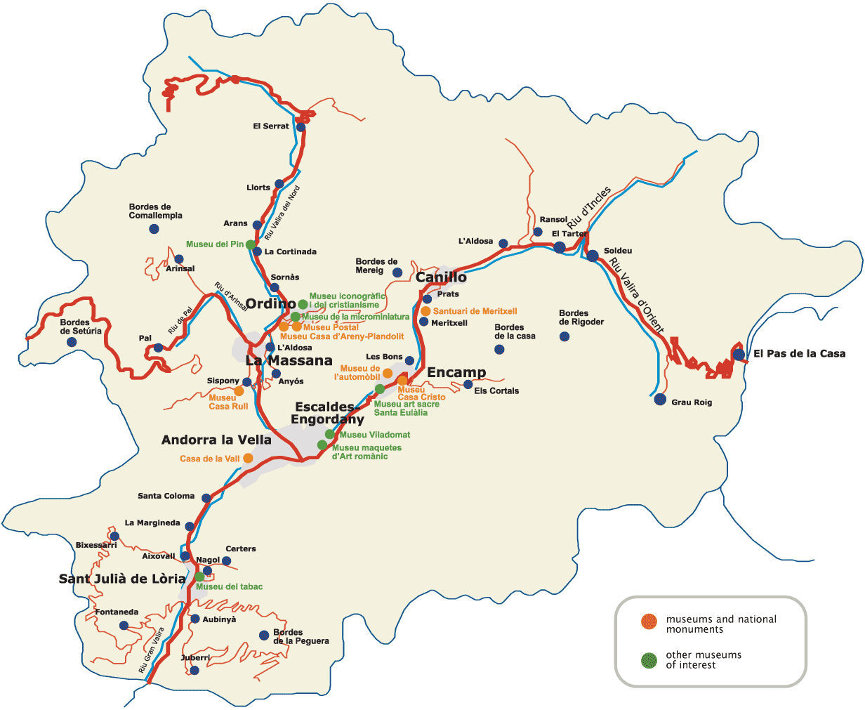 Andorra touristic map