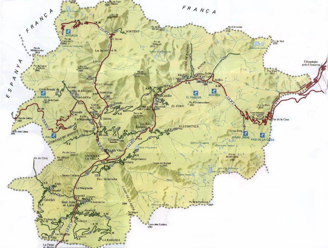 physical map of andorra