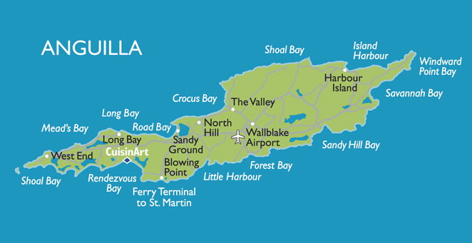 Anguilla Map Anguilla Map
