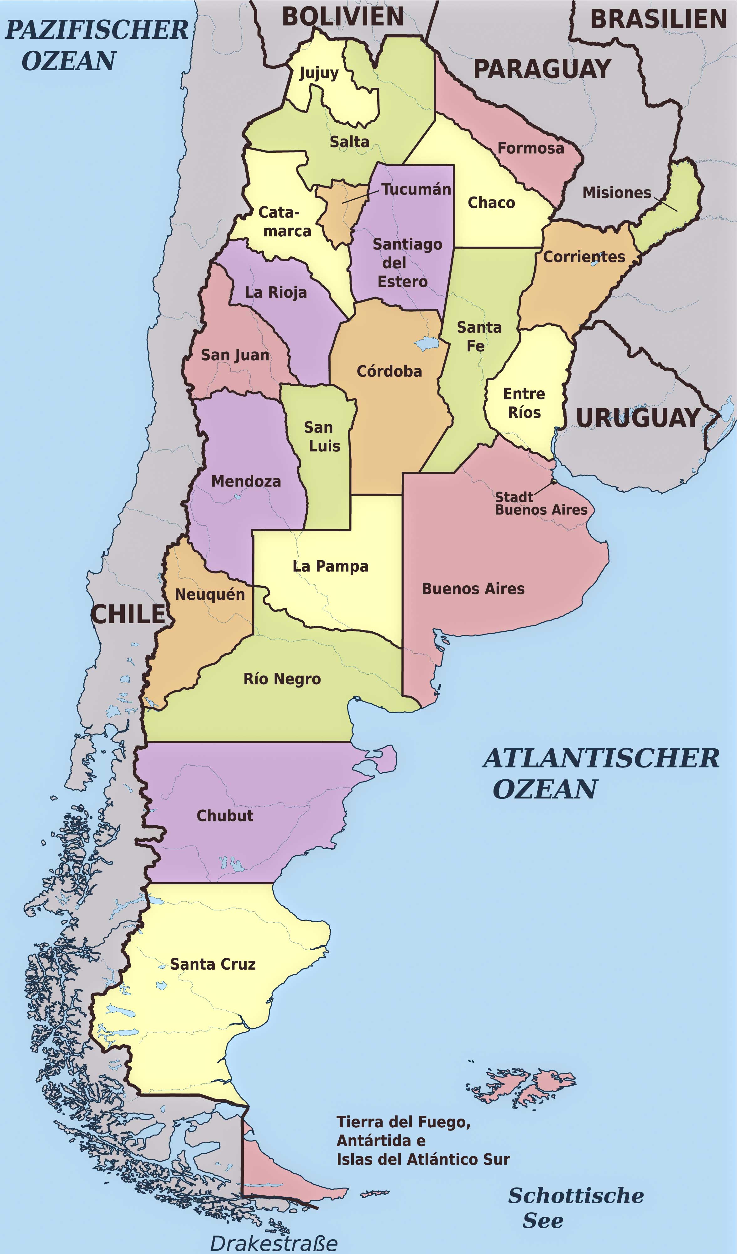 Argentina Administrative Divisions Map
