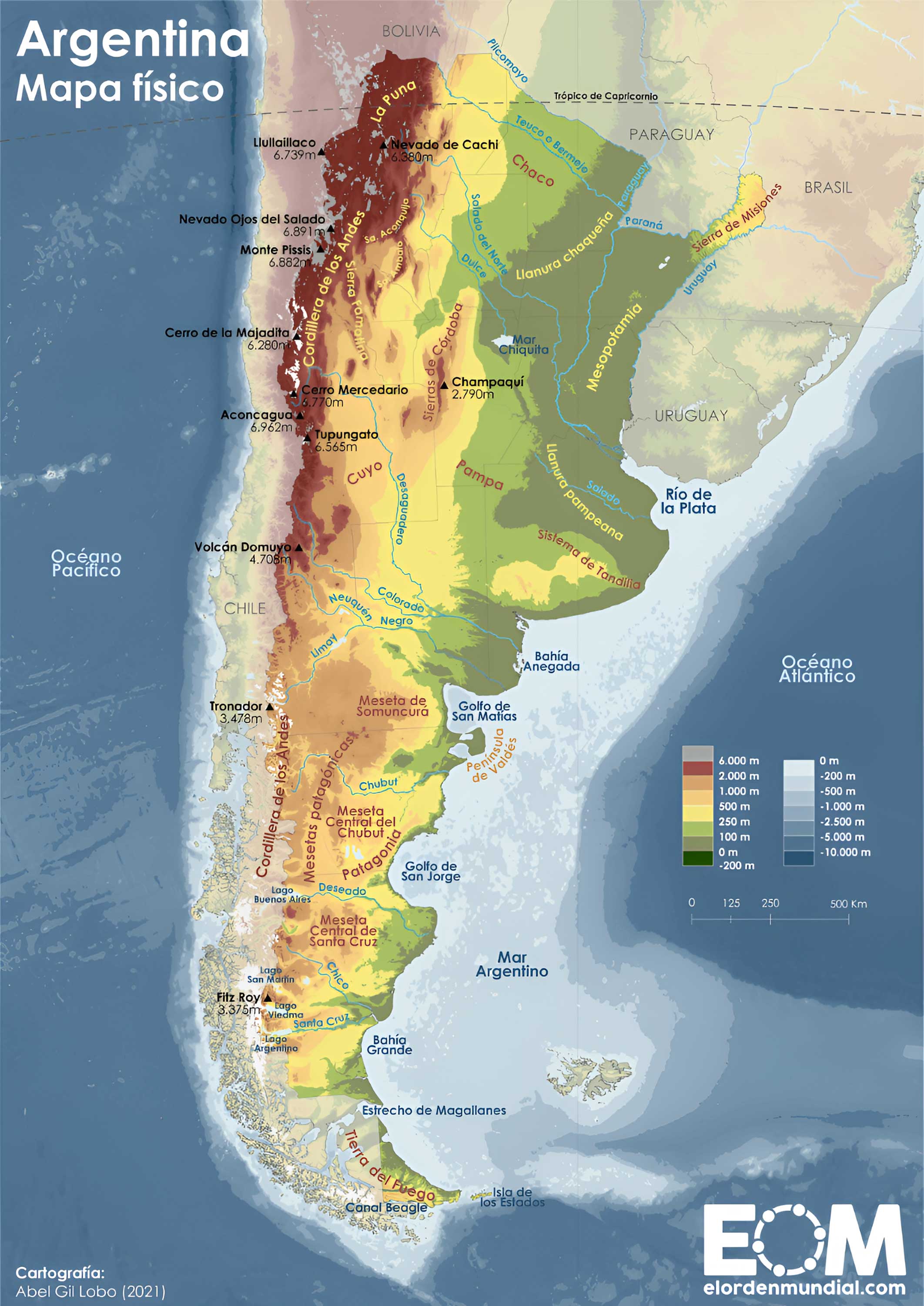 Argentina Physical Map