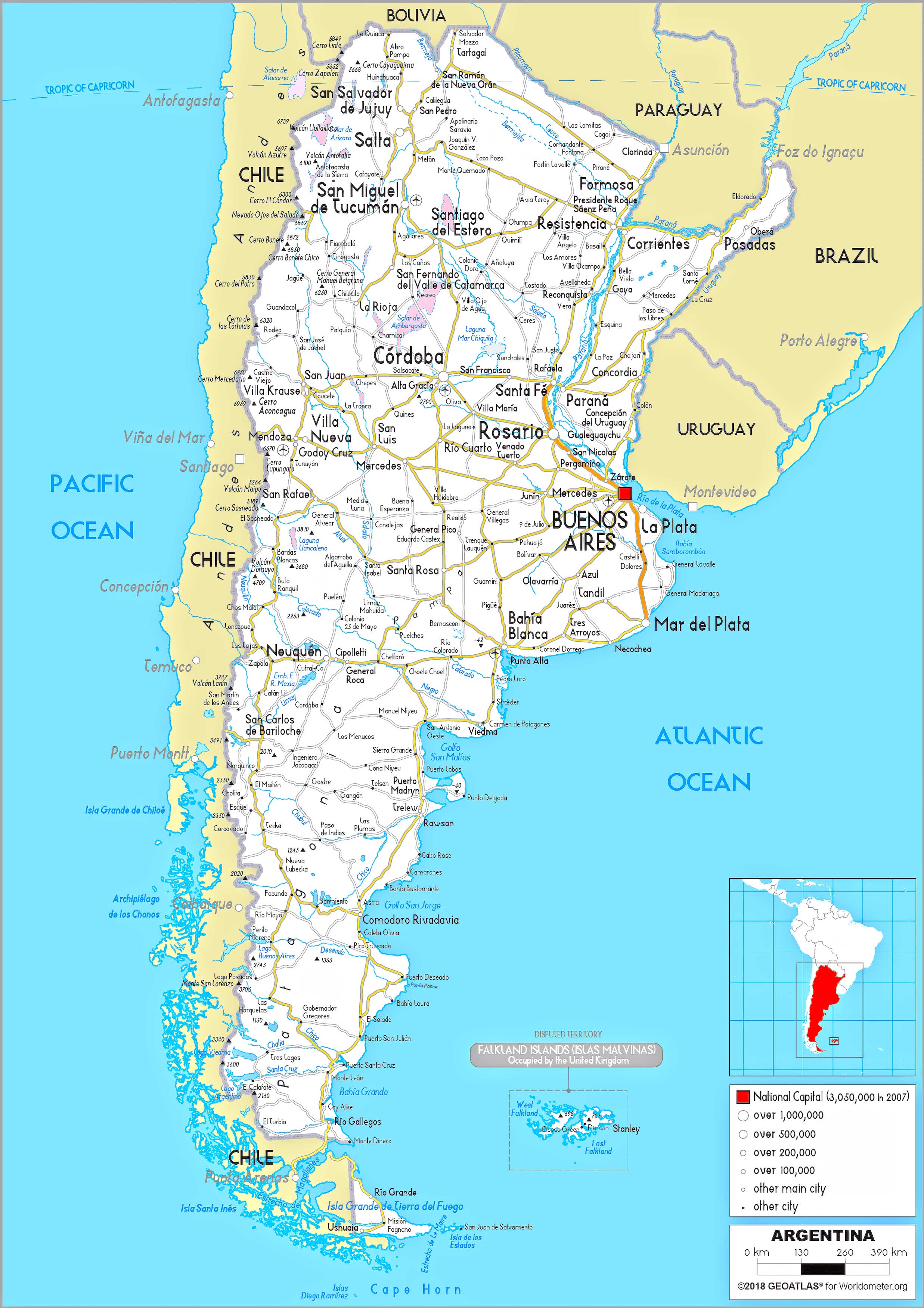 Argentina Road Map