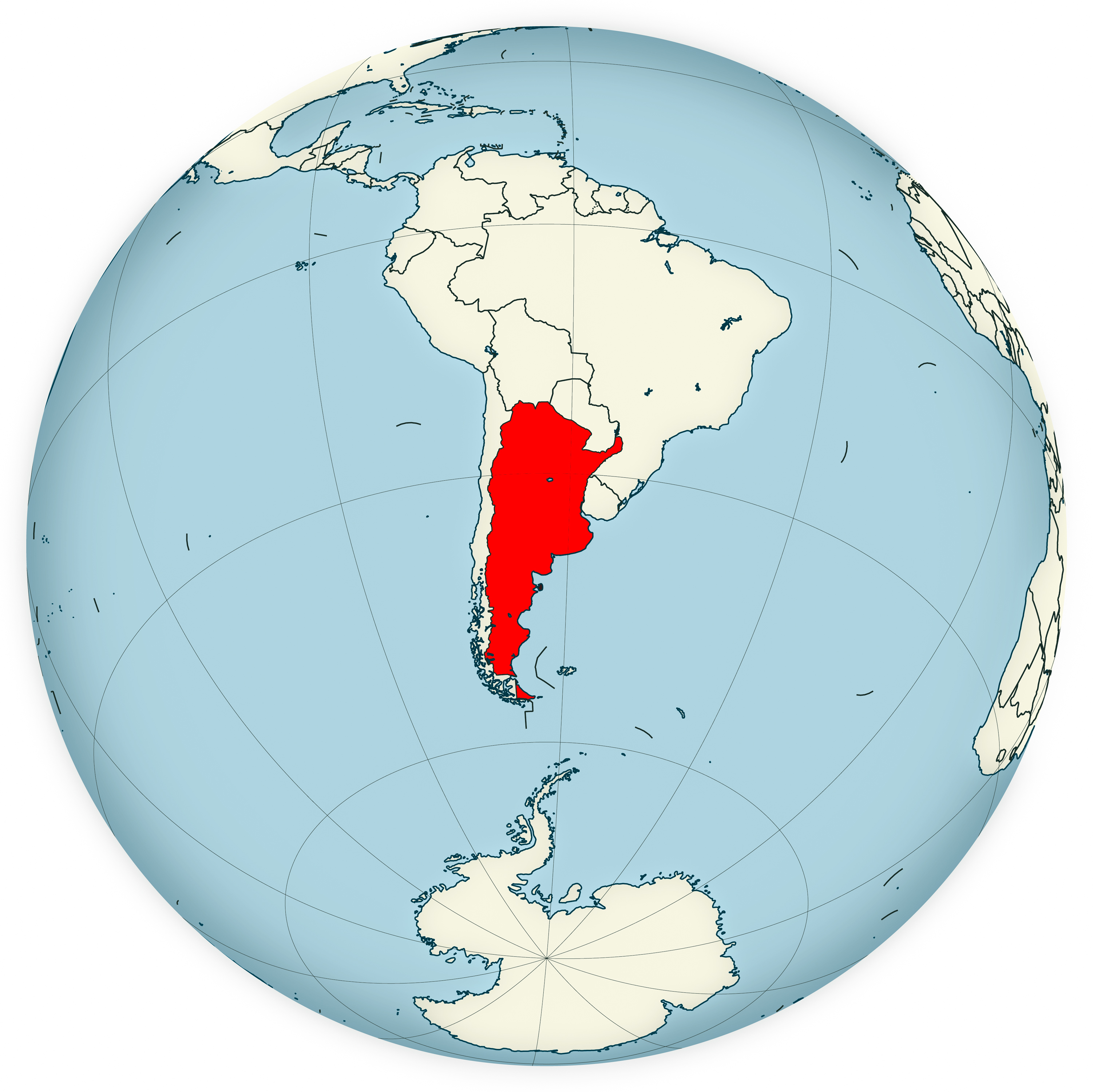 Map of Argentina''s Location in the World Map