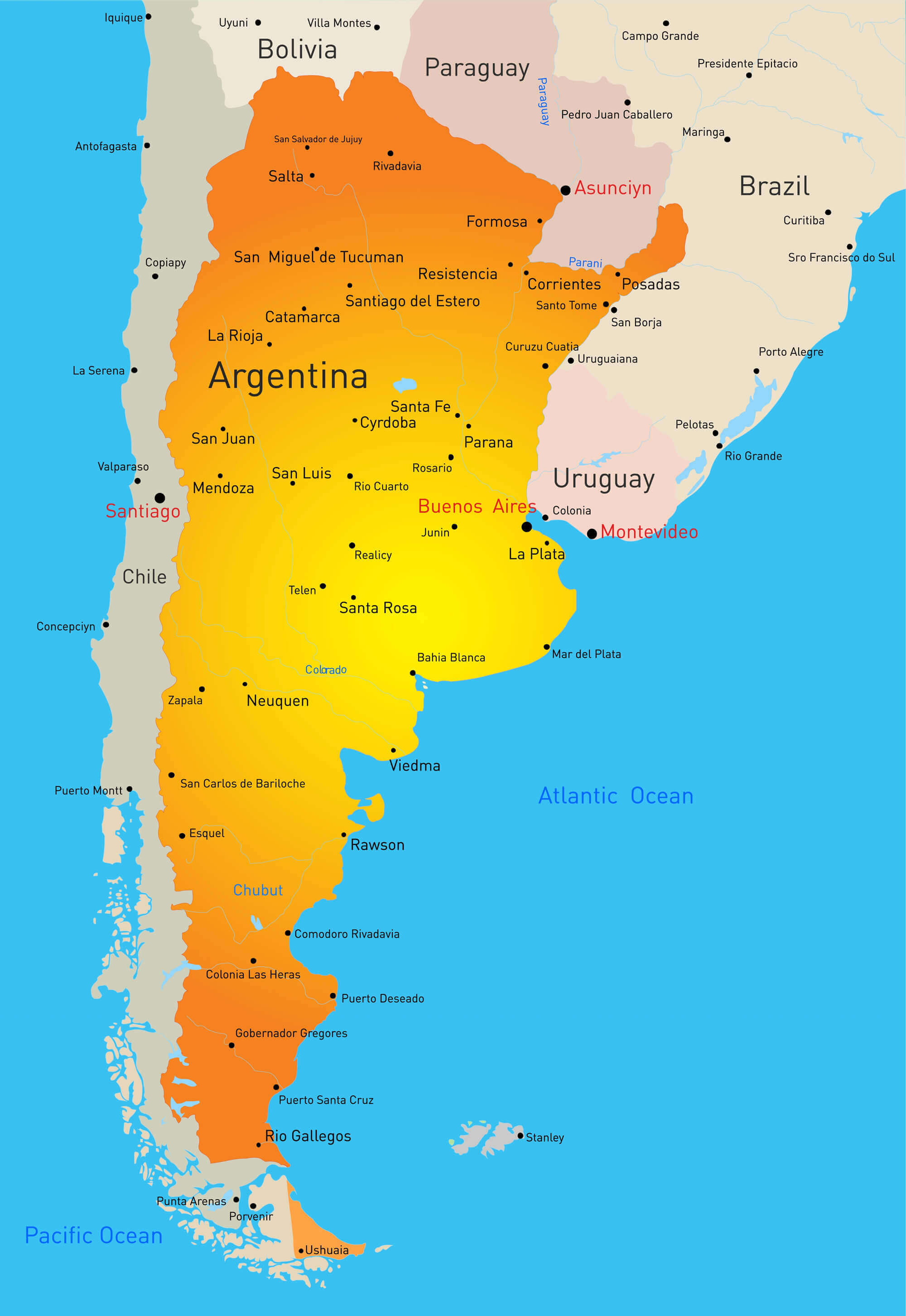 Argentina country map