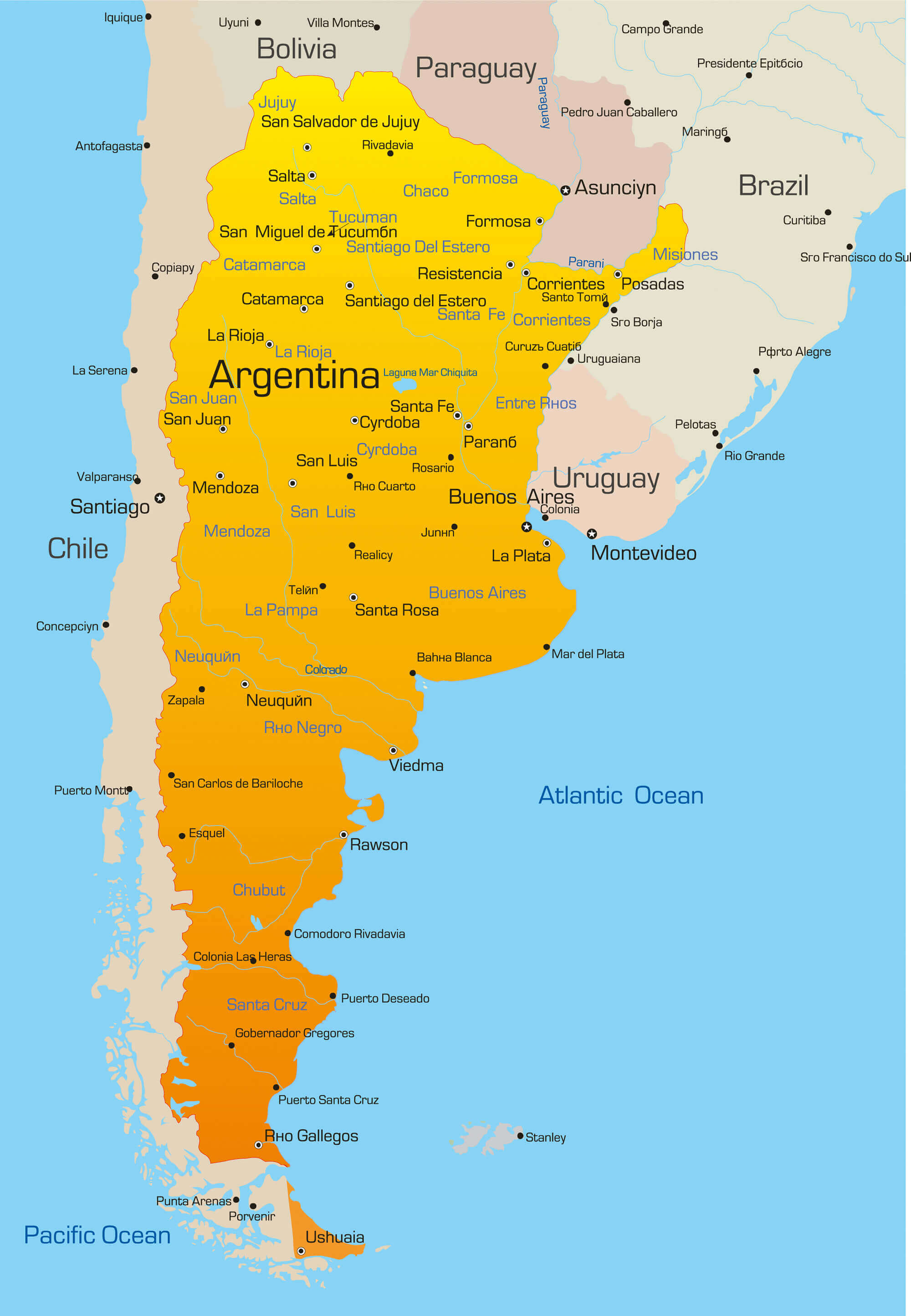 Color Map of Argentina