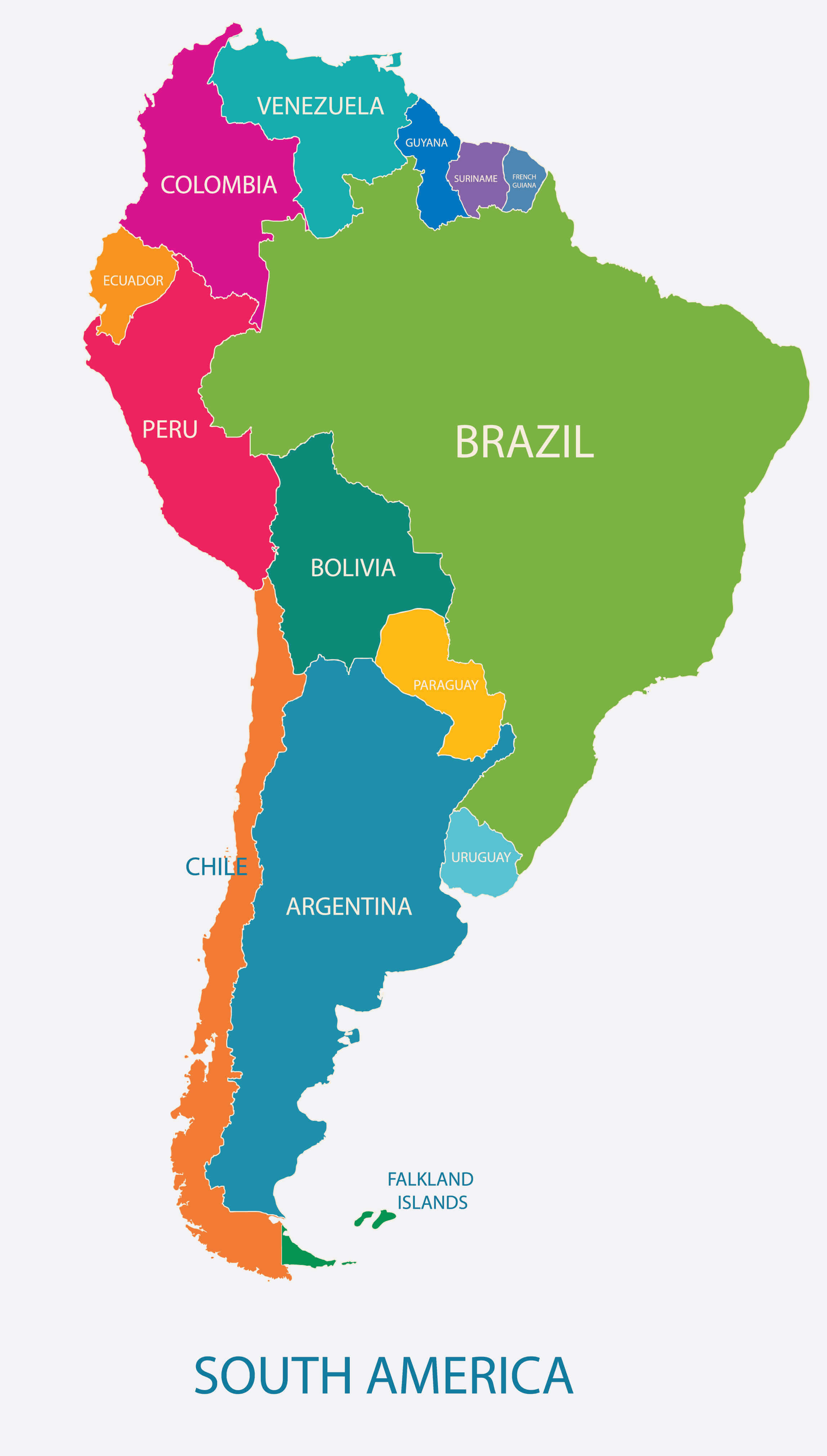 Map of Argentina, South America