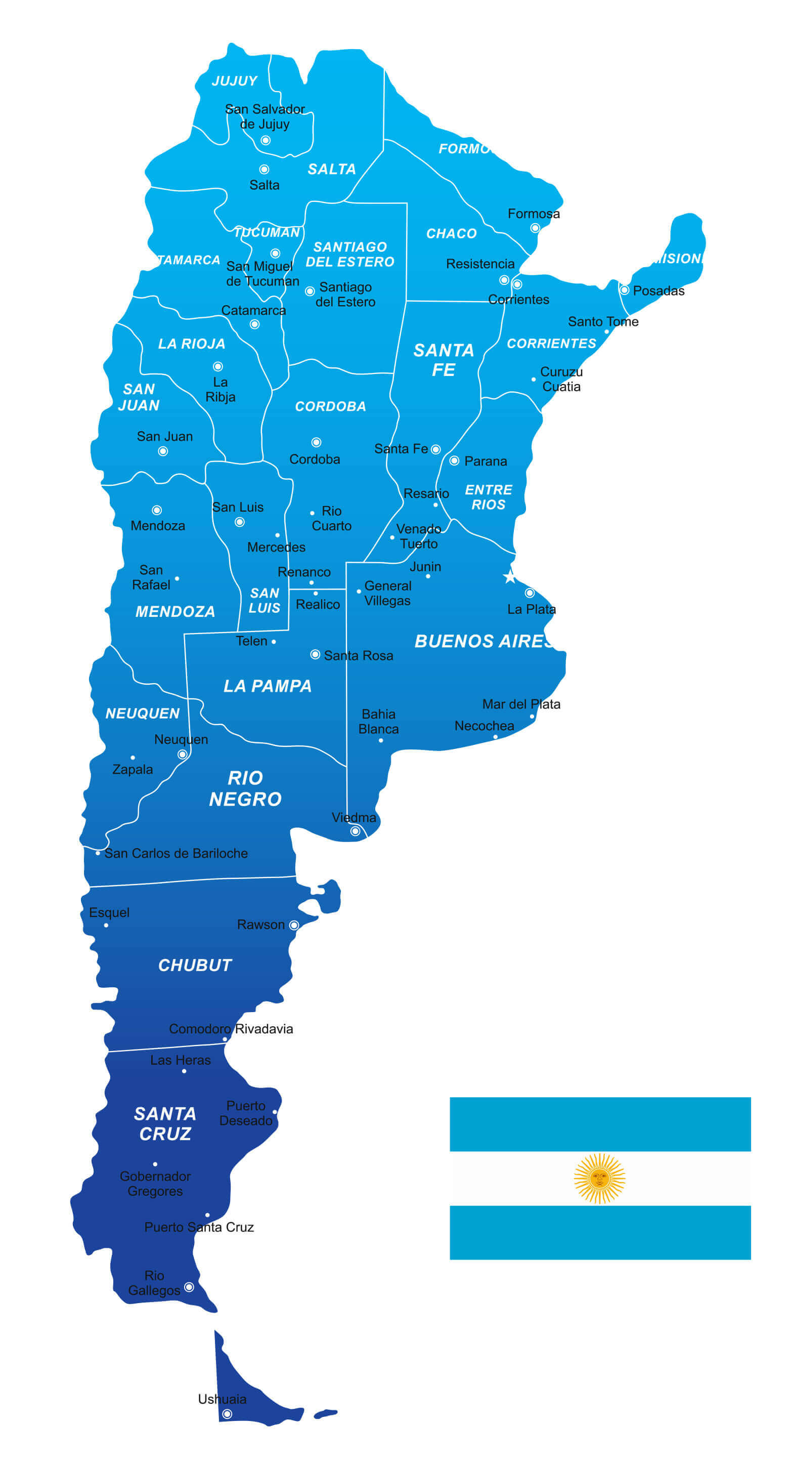 Vector Map of Argentina, South America