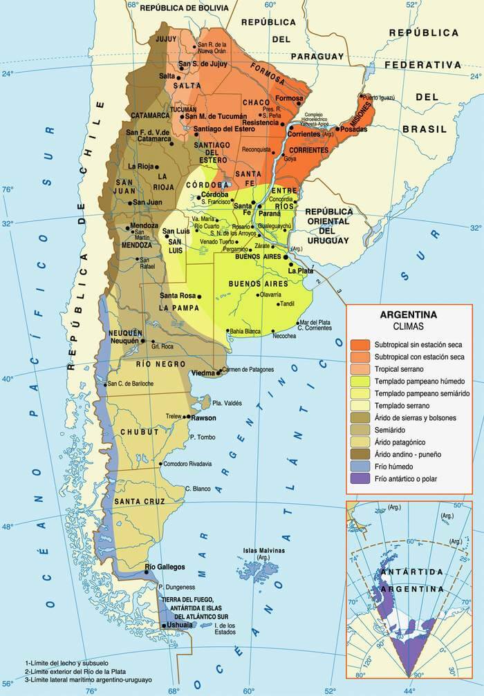 Argentina Climatic Map