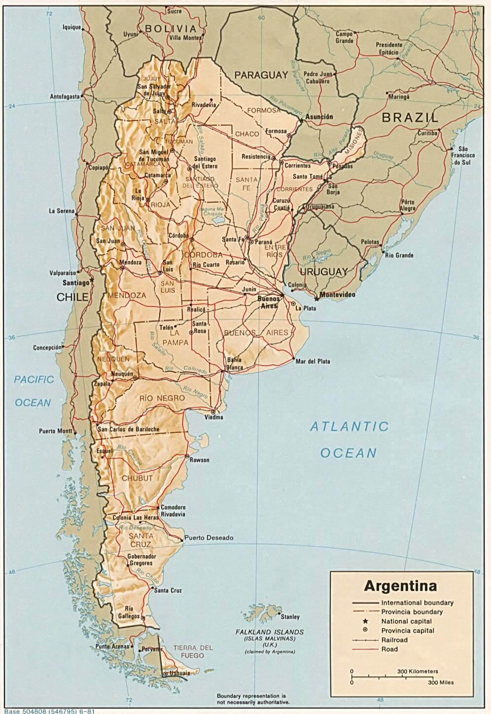 Argentina Physical Map