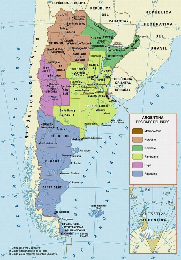 Argentina Regions Map Cities