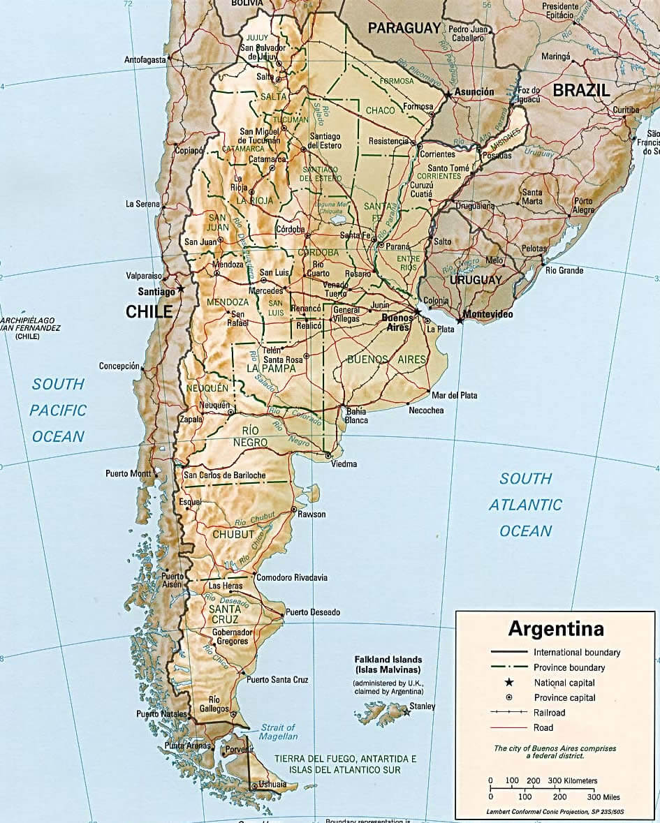 argentina relief map