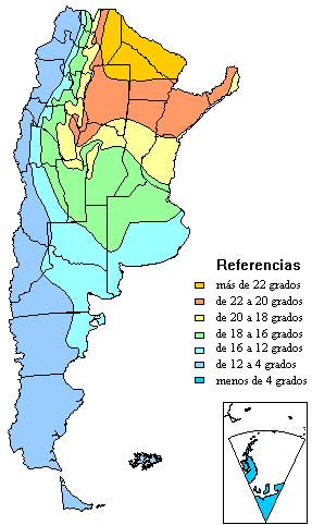 Argentina Temperature Map