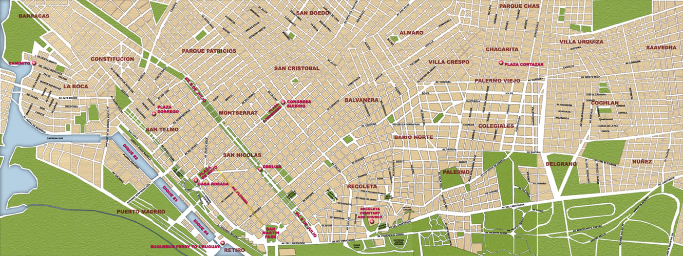 downtown map buenos aires