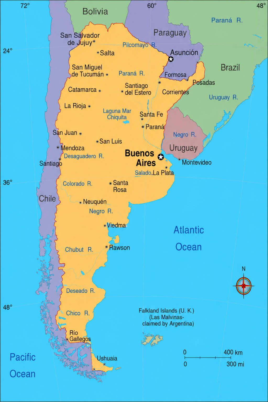 Argentina cities map