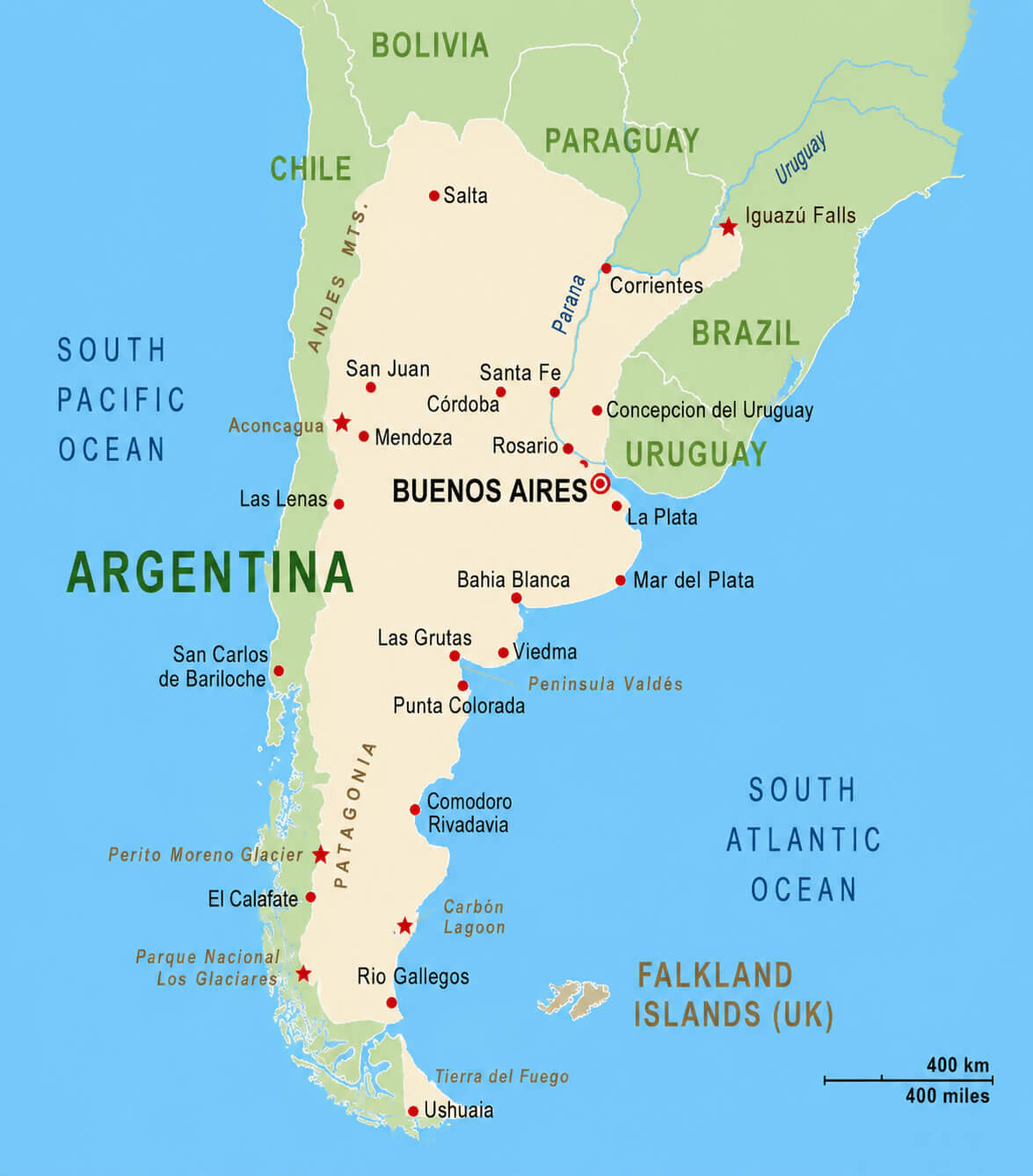 Argentina largest cities map