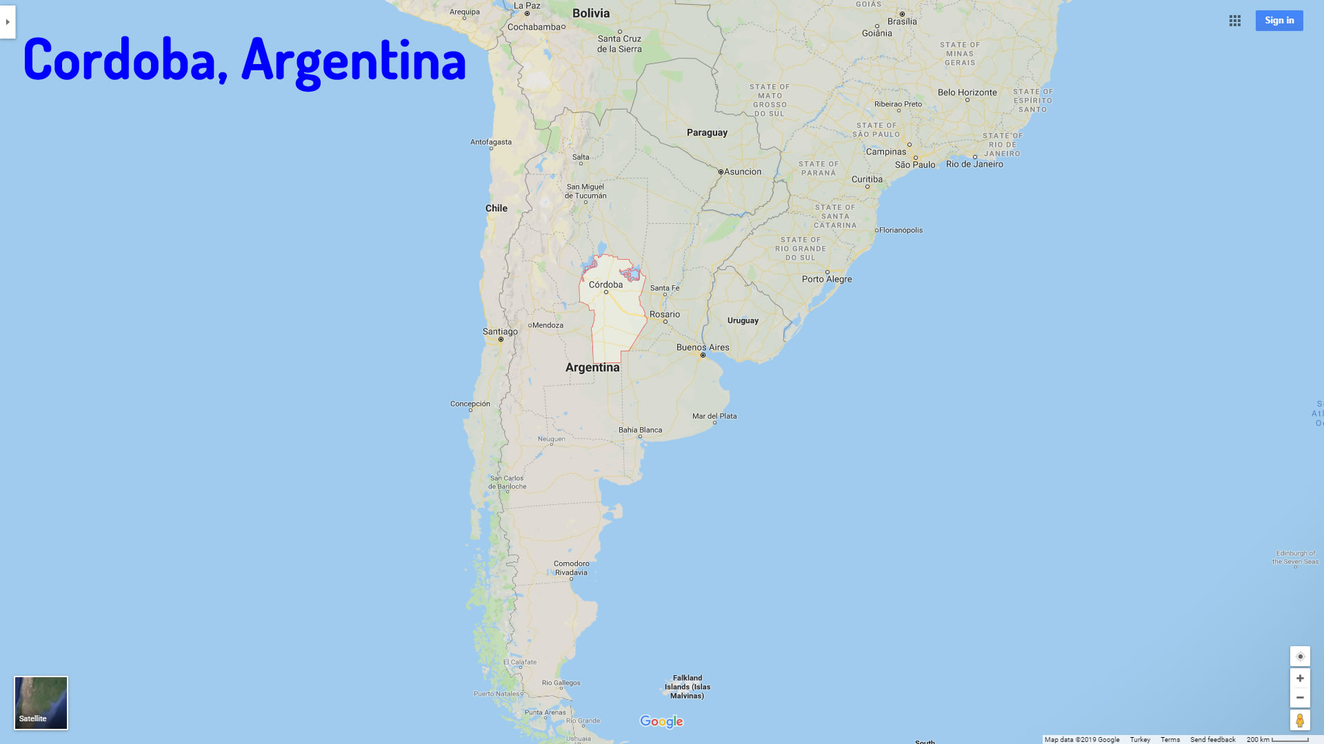 cordoba map argentina
