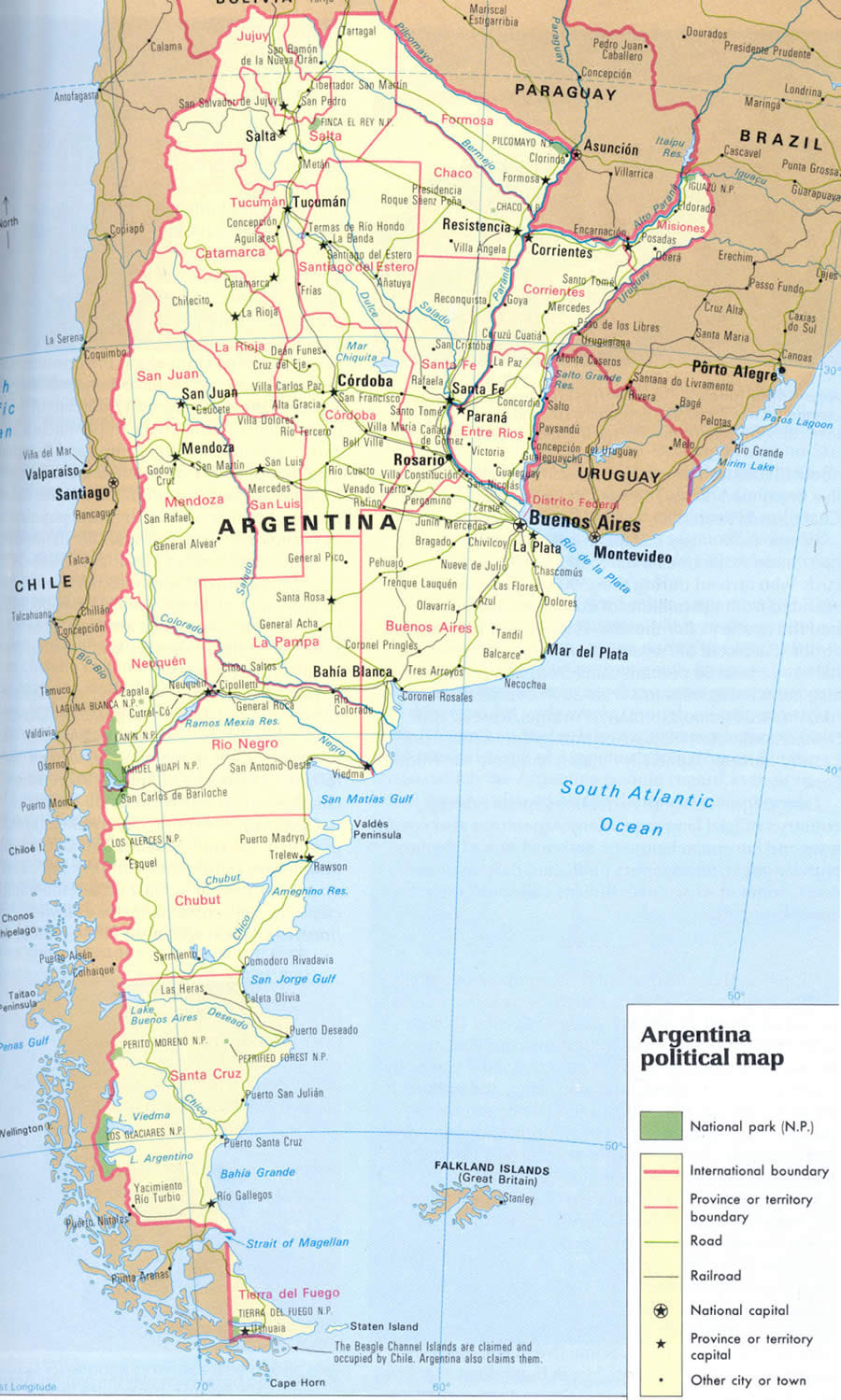 Detailed Map of Argentina