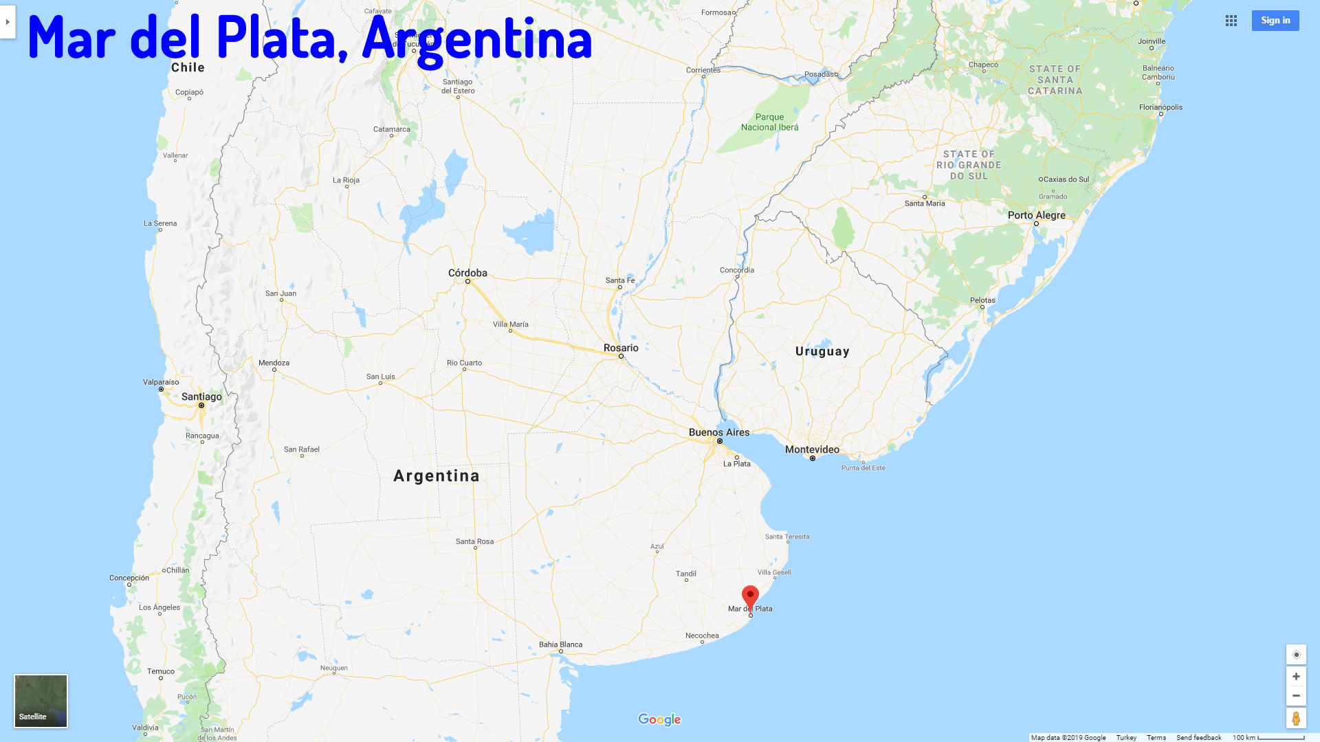 Mar del Plata map argentina