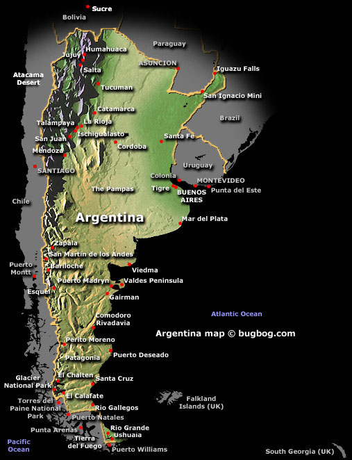 Satellite Argentina Map