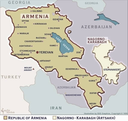 Armenia Map Karabagh